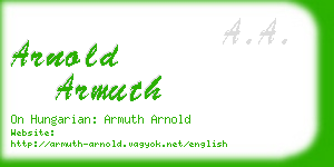 arnold armuth business card